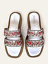 Two Strap Flowery Thread Work Embroidered Slider - cunei